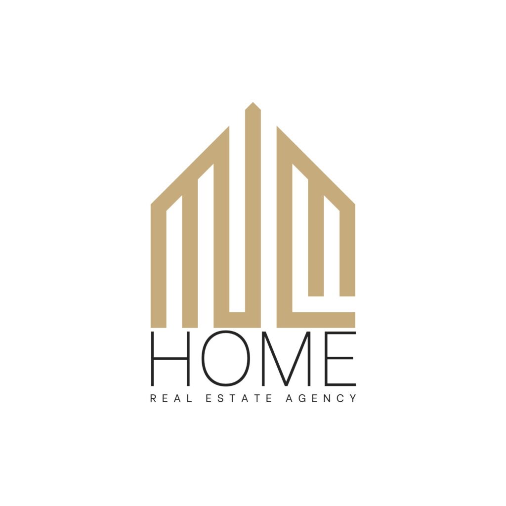 gold black home icon real estate logo